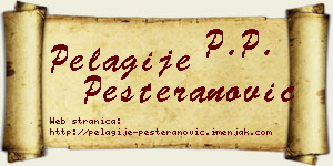 Pelagije Pešteranović vizit kartica